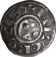 Denier - Harvey of Donzy ЄRVIS CONS, France, 1199-1223 reverse image