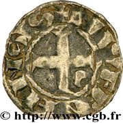 Denier - Odo of Burgundy, France, 1254-1262 reverse image