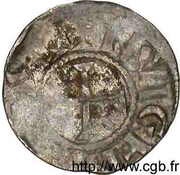 Denier - Roger bishop of Beauvais, France, 1014-1022 reverse image