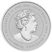 2 Dollars In the name of Elizabeth II; 6th Portrait - Kangaroo with Joey - Silver; High Relief obverse image