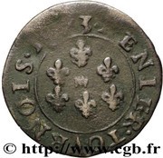 Denier Tournois - Frédéric-Maurice de la Tour d'Auvergne six Lilies, France, 1673 reverse image