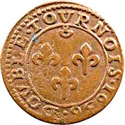 Double Tournois - Frederic Henry 1st type, France, 1636 reverse image