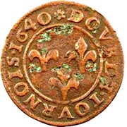 Double Tournois - Frederic Henry 3rd type, France, 1640-1641 reverse image
