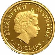 4 Dollars - Elizabeth II 4th Portrait - 2006 FIFA World Cup Germany - Gold Proof obverse image