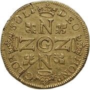 Gold Louis - William IX, France, 1649-1650 reverse image