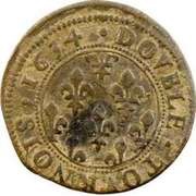Double Tournois - Henriette of Lorraine 1st type, France, 1633-1634 reverse image