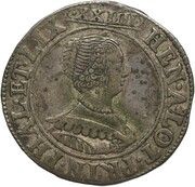 Teston - Henriette of Lorraine naked-head bust and alerion version obverse image