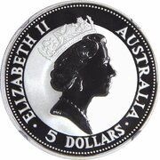 5 Dollars - Elizabeth II 3rd Portrait - Australian Kookaburra obverse image