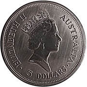5 Dollars - Elizabeth II 3rd Portrait - Australian Kookaburra obverse image