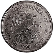 5 Dollars - Elizabeth II 3rd Portrait - Australian Kookaburra, Australia, 1990-1991 reverse image
