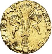 Gold Florin with tower - John Coci, France, 1349-1364 obverse image