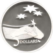 5 Dollars - Elizabeth II 3rd Portrait - International Year of Space - Silver Proof, Australia, 1992 reverse image