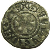 Denier - Stephen I unbearded head at right obverse image