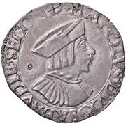 ½ Teston - Charles III Type 1; Bourg-en-Bresse mint obverse image