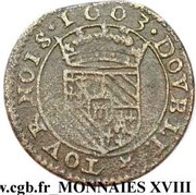 Double Tournois - Henry 4th type, France, 1603 reverse image
