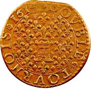Double Tournois - Henry 6th type, France, 1614 reverse image