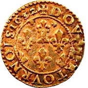 Double Tournois - Frédéric-Maurice 7th type, France, 1632 reverse image