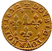 Double Tournois - Frédéric-Maurice 10th type, France, 1632 reverse image