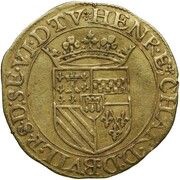 Gold Florin - Henri de la Tour d'Auvergne and Charlotte obverse image
