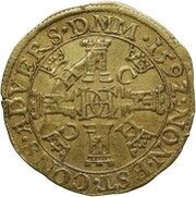 Gold Florin - Henri de la Tour d'Auvergne and Charlotte, France, 1592 reverse image