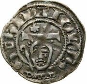 Denier anonymous two shells; crescent obverse image