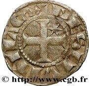 Denier anonymous annulet; star, France, 1249-1262 reverse image