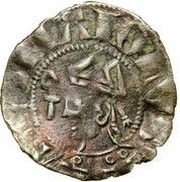 Denier anonymous Lord of Bourbon; lilies and shell obverse image