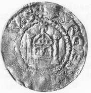 Denier - Erchenbald, France, 965-991 reverse image