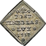 1 Ducat Centenary of the Reformation; Silver pattern, France, 1617 reverse image