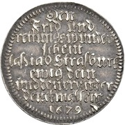 1 Ducat Silver pattern strike; Peace of Nijmegen, France, 1679 reverse image