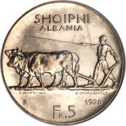 5 Franga Ari Zog I obverse image
