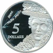5 Dollars - Elizabeth II 3rd Portrait - Dame Nellie Melba - Masterpieces in Silver, Australia, 1996 reverse image