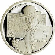 5 Dollars - Elizabeth II 3rd Portrait - Tom Roberts - Masterpieces in Silver, Australia, 1996 reverse image