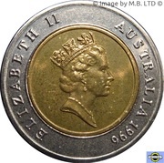 5 Dollars - Elizabeth II 3rd Portrait - Sir Donald Bradman Tribute - Bimetalic obverse image