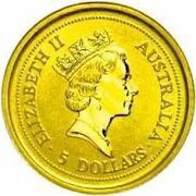 5 Dollars - Elizabeth II 3rd Portrait - Kangaroo - Gold Bullion Coin obverse image