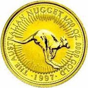 5 Dollars - Elizabeth II 3rd Portrait - Kangaroo - Gold Bullion Coin, Australia, 1996-1997 reverse image