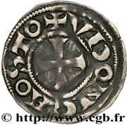 Denier anonymous crescent, France, 1180-1205 reverse image