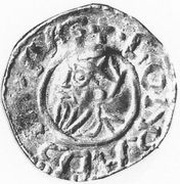 Denier - Raimbert with emperor Conrad II, France, 1027-1039 reverse image
