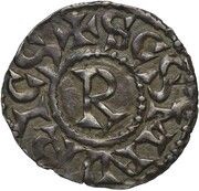 Denier - Theobald with Rudolph III as king of Burgundy, France, 993-1001 reverse image