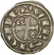 Denier anonymous lily and annulet, France, 1144-1197 obverse image
