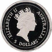 5 Dollars - Elizabeth II 3rd Portrait - Koala - Platinum obverse image