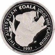 5 Dollars - Elizabeth II 3rd Portrait - Koala - Platinum reverse image