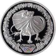 5 Dollars - Elizabeth II 4th Portrait - Sydney 2000 Series - Silver Proof, Australia, 1998 reverse image
