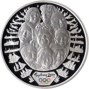5 Dollars - Elizabeth II 4th Portrait - Sydney 2000 Series - Silver Proof, Australia, 1998 reverse image