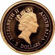 5 Dollars - Elizabeth II 3rd Portrait - Kangaroo - Gold Proof obverse image