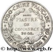 1 Piastre Pattern, French Indochina, 1931 reverse image
