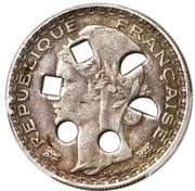 1 Piastre Countermark cancellation perforations obverse image