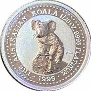 5 Dollars - Elizabeth II 4th Portrait - Koala - Bullion Coin reverse image