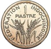 1 Piastre Piedfort Pattern, French Indochina, 1947 reverse image