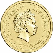 5 Dollars - Elizabeth II 4th Portrait - Year of the Rabbit - Gold Bullion Coin obverse image
